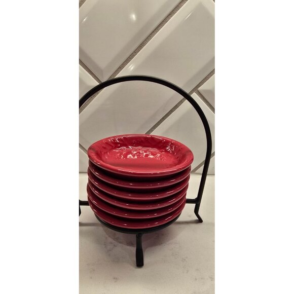 Signature Ceramics Ruby Red Bakeware Lot - Picture 10 of 11